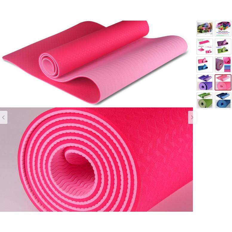 Thảm Tập Yoga PE Cao Cấp 2 Lớp Độ Dầy  6MM