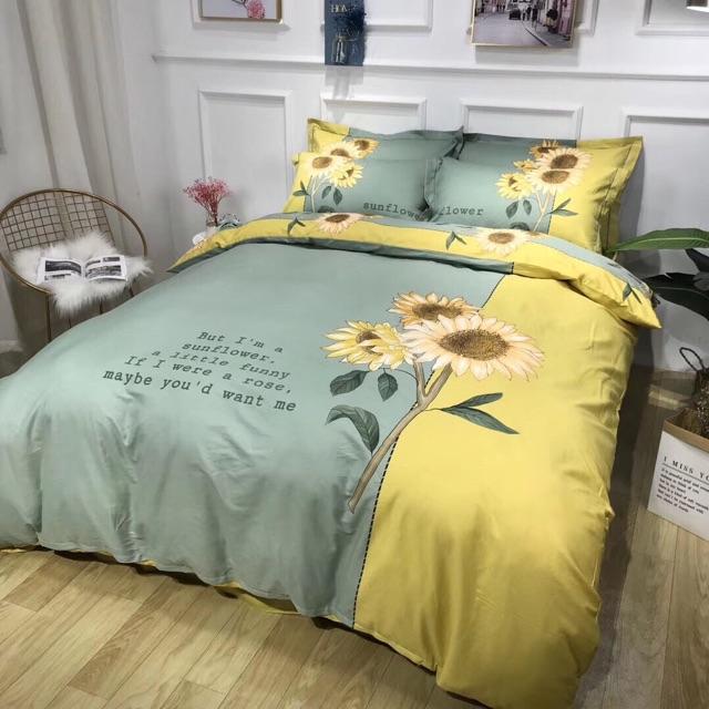 Set Cotton LiVing Nhập Khẩu Cao Cấp Hoa Hướng Dương