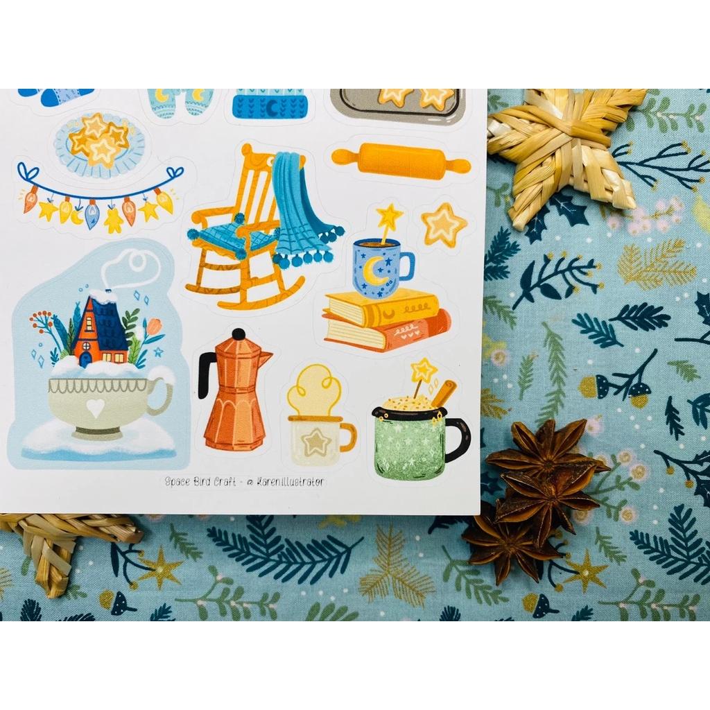 Sticker sheet hello winter - chuyên dán, trang trí sổ nhật kí, sổ tay | Bullet journal sticker