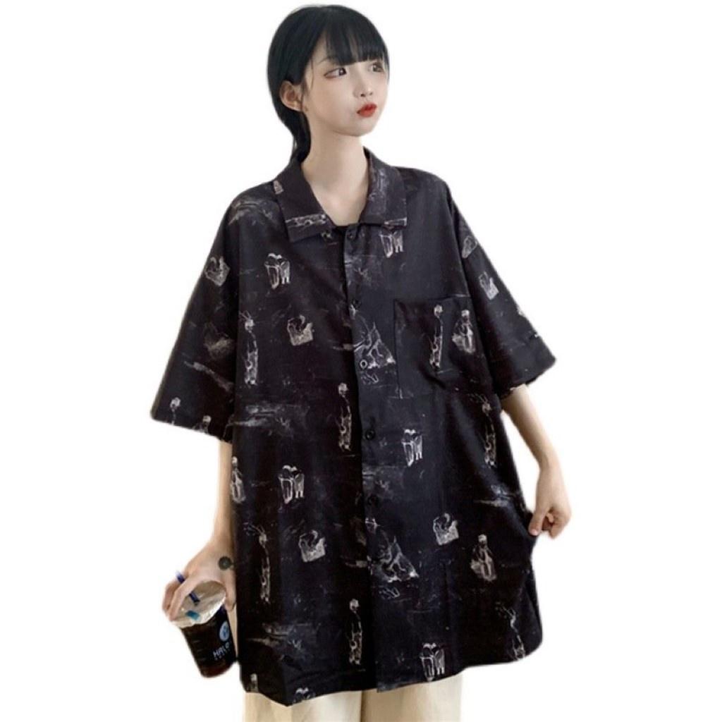 Áo sơ mi tay ngắn from rộng unisex nam nữ , sơ mi nam nữ vải voan lụa mịn mát free size 40kg - 70kg