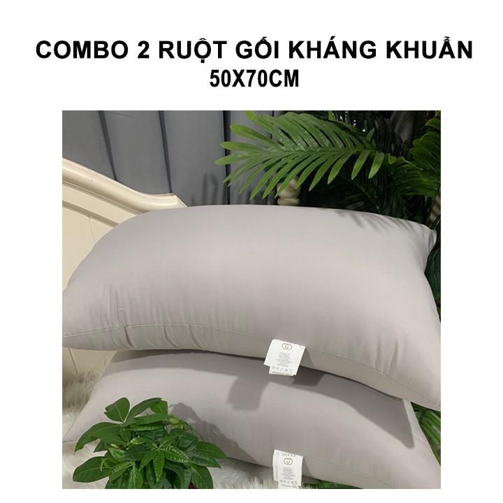 (Xả Kho) Ruột Gối Kháng Khuẩn 2 Chiếc Cao Cấp Loại 1- 1,7kg Size 50x70cm ( Siêu Tiện Ích)