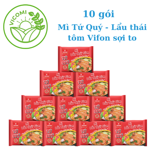 Thùng 30 gói mì Lẩu thái tôm Vifon - mì Tứ quý Vifon 72gr