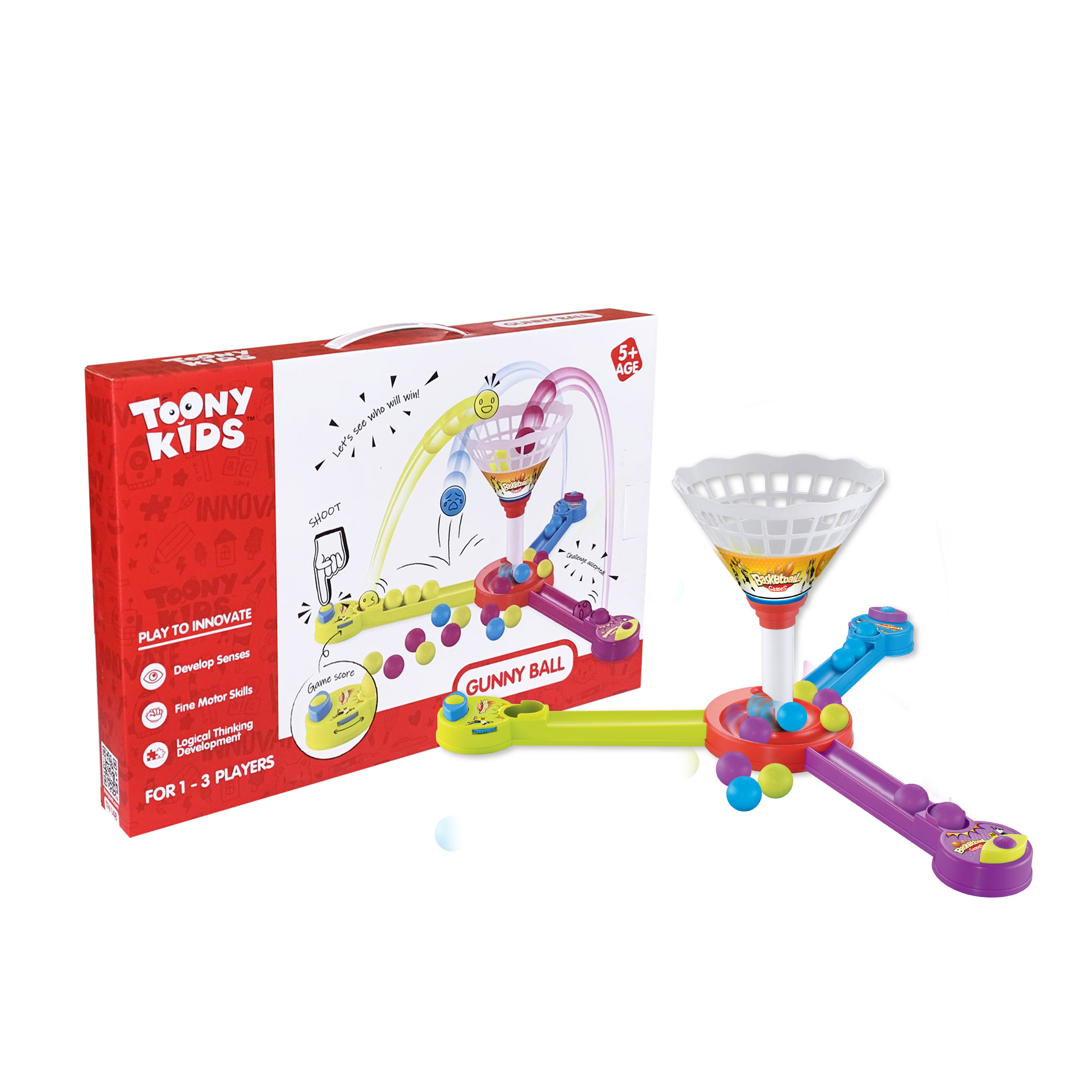 Đồ Chơi Bộ Bắn Bóng 4 TOONYKIDS - Đồ Chơi Vận Động Cho Bé - GUNNY BALL TN148