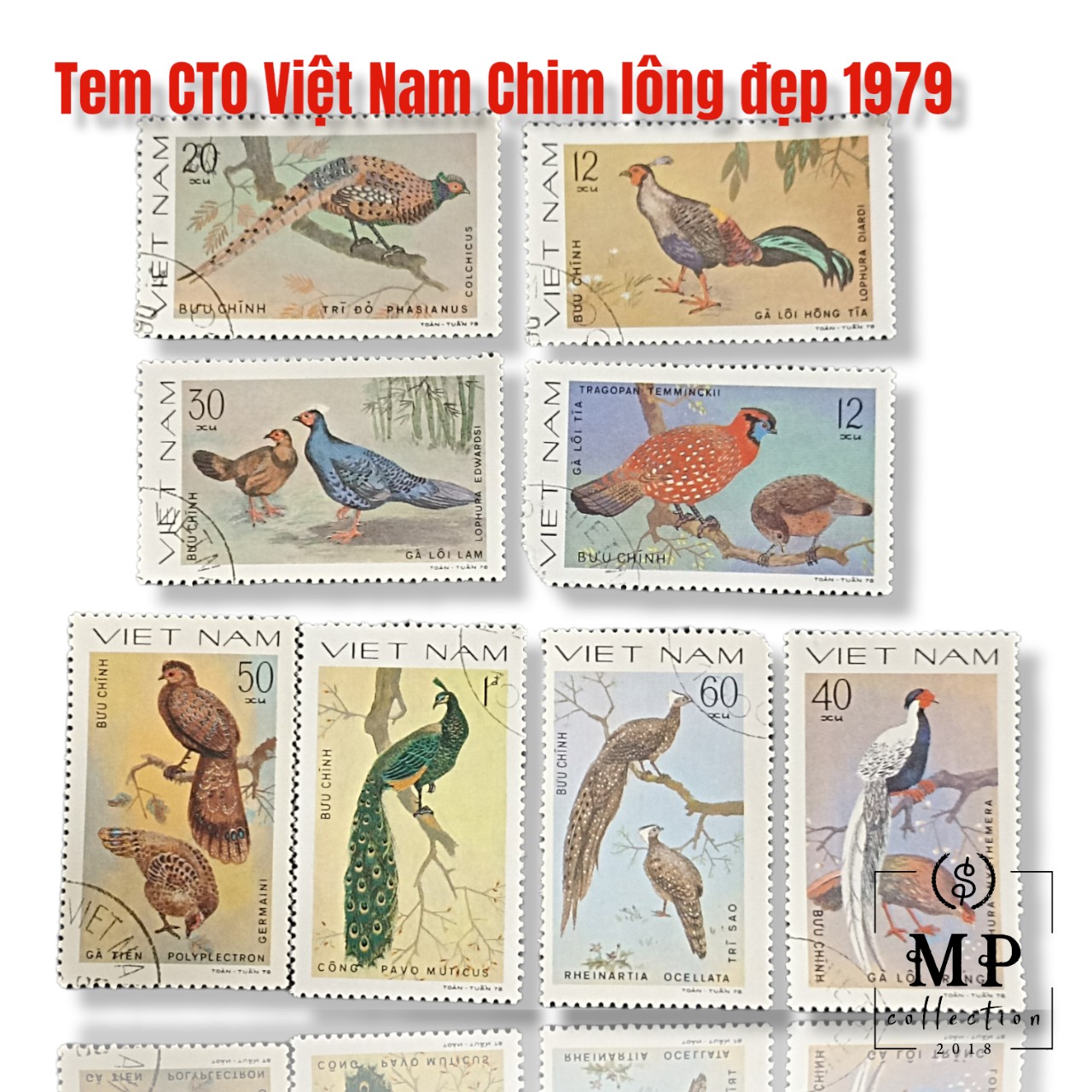 Tem sưu tập MS 354 Tem CTO Việt Nam Chim lông đẹp 1979.