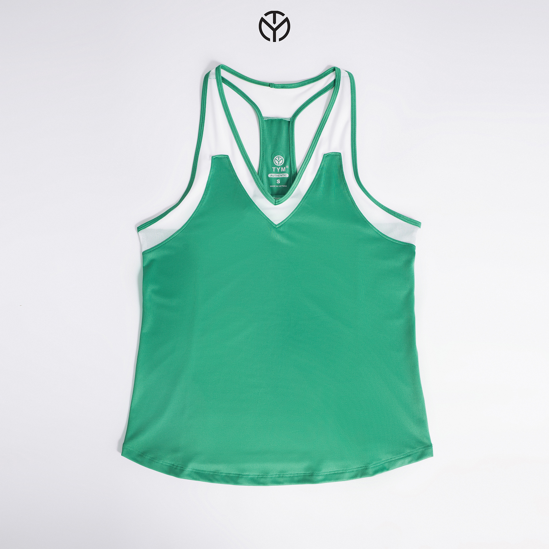 Áo Tank Top Thể Thao Nữ Tập Gym Yoga TYM TTWT005 - Form Rộng, Phối Lưới Cổ Chữ V