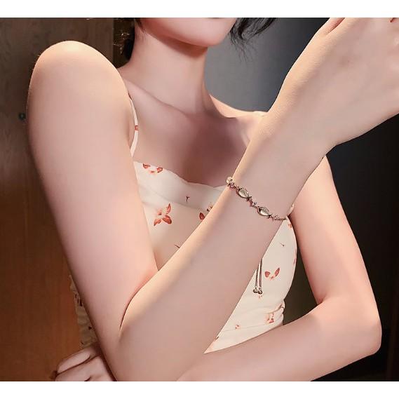 Vòng tay, lắc tay, họa tiết dây vàng mặt ngọc, tinh tế, nhẹ nhàng, quà tặng ý nghĩa LT006