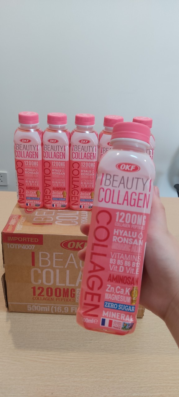 Nước Beauty Collagen (NƯỚC COLLAGEN KHÔNG ĐƯỜNG) OKF HÀN QUỐC x 6 chai 500ml