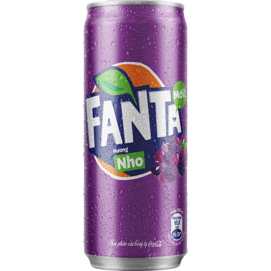 Lốc 24 Lon Nước Giải Khát Có Gas Fanta Nho 320ml x 24