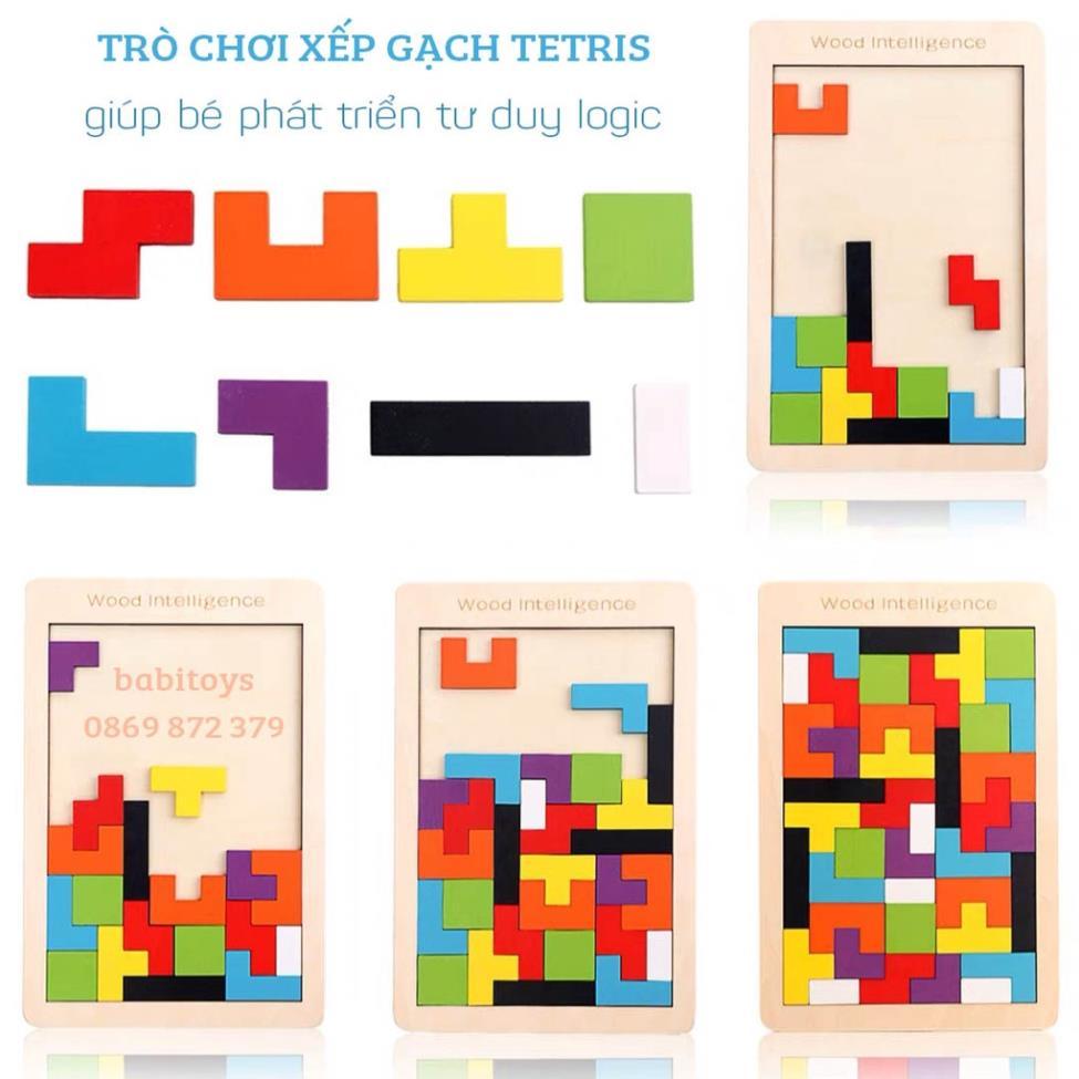 Bảng ghép hình gạch Tetris size đại, ghép gạch thông minh đồ chơi phát triển trí tuệ cho bé