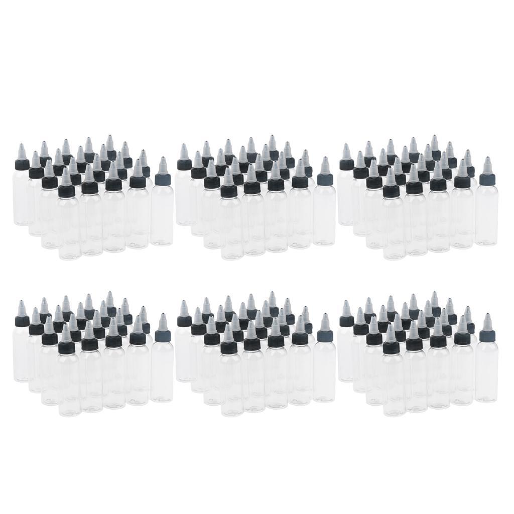 120 Pcs Empty Plastic Squeeze Bottle With Top Cap Tip Applicator 30ml