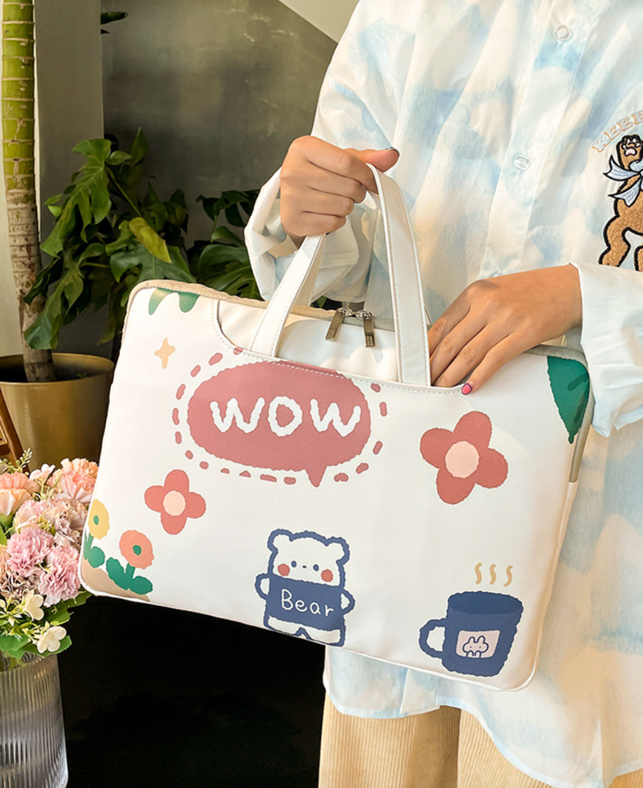 Túi xách da chống sốc laptop máy tính surface, túi công sở nữ cặp đựng laptop cute dễ thương