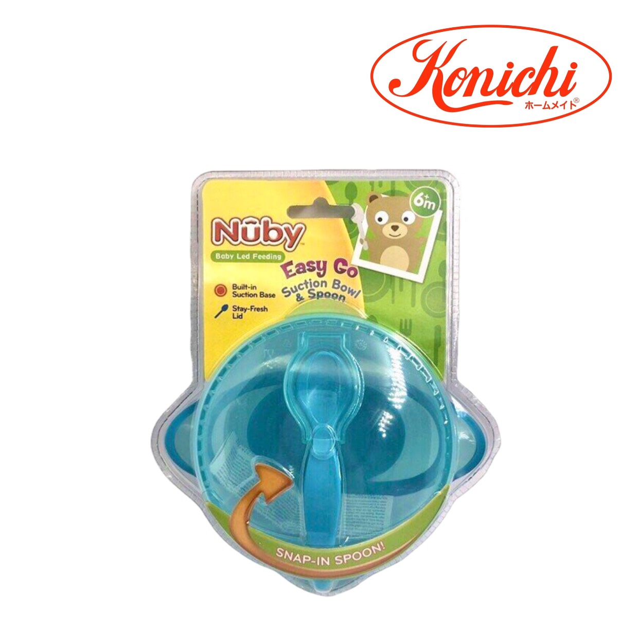 Bộ bát kèm thìa ăn dặm Easy Go, có đế hút chân không