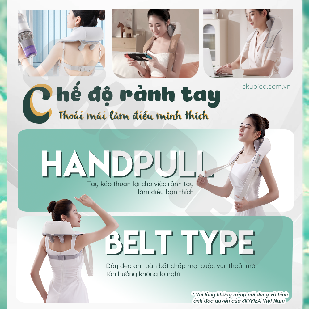 Máy massage cổ vai gáy SKYPIEA-2320, model 2023, bảo hành 12 tháng, massage toàn thân