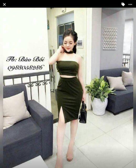 Sét cúp váy ôm xẻ