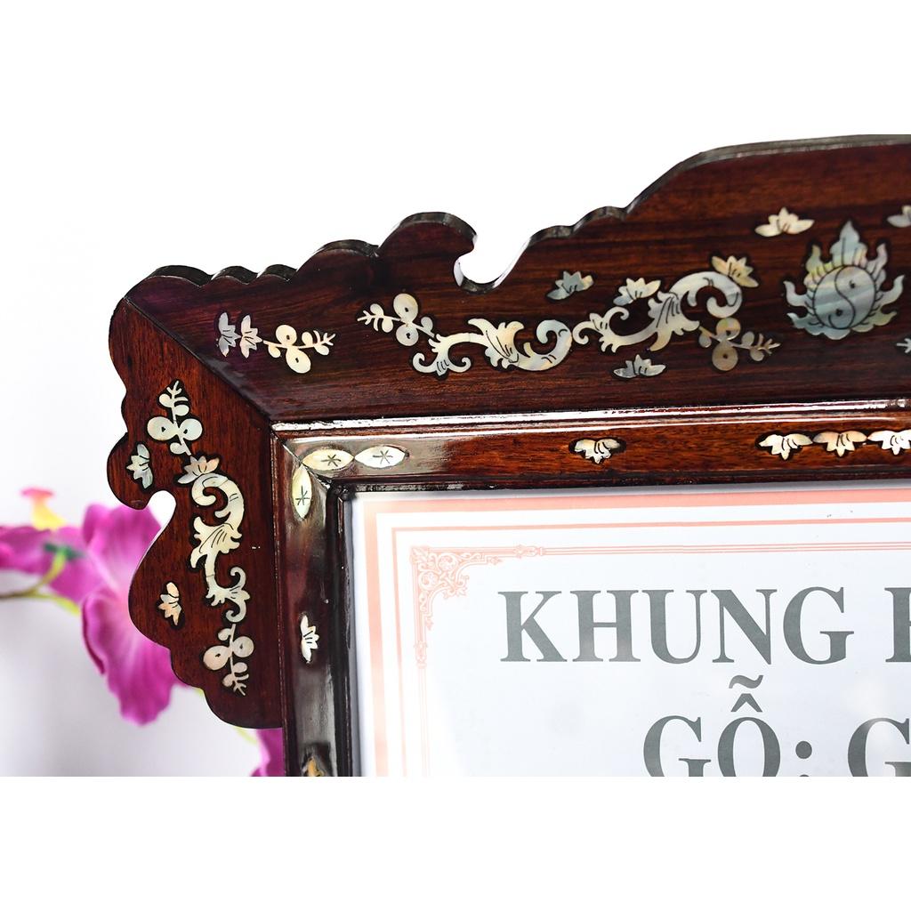 khung hình thờ gỗ Gõ, cẩn ốc xà cừ 30 x 20