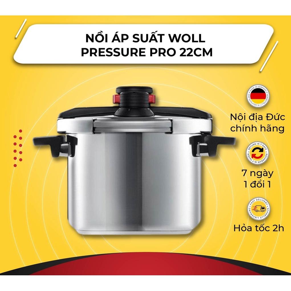 Nồi Áp Suất Đa Năng Woll Pressure Pro, Size 22cm, Dung Tích 6L, Chất Liệu Thép Không Gỉ, Tiết Kiệm Năng Lượng, Nhập Đức
