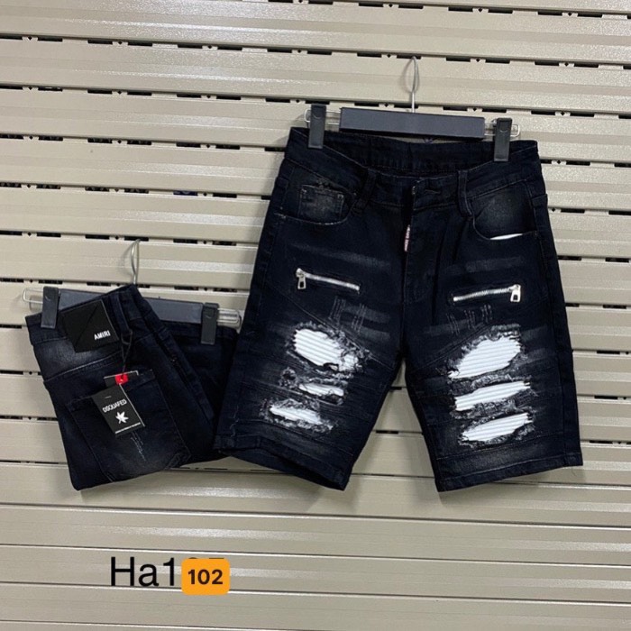 Quần short jean nam, chất jean co dãn nhẹ, phối họa tiết rách cao cấp thương hiệu Chandi C264