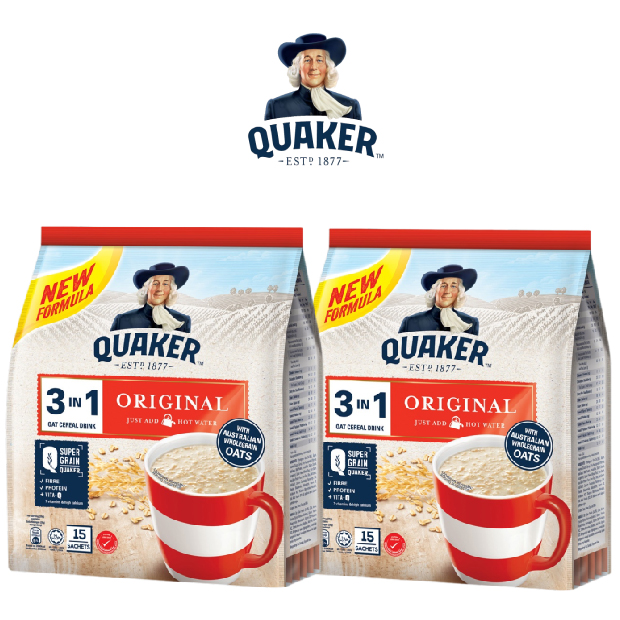 Combo 2 Thức Uống Yến Mạch Quaker 3in1 Vị Truyền Thống 420g