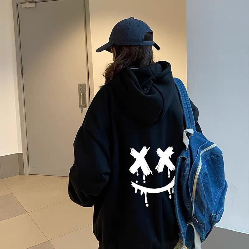 Áo hoodie Unisex oversize Icon phản quang Cotton nỉ SG 2 màu: Đen Trắng