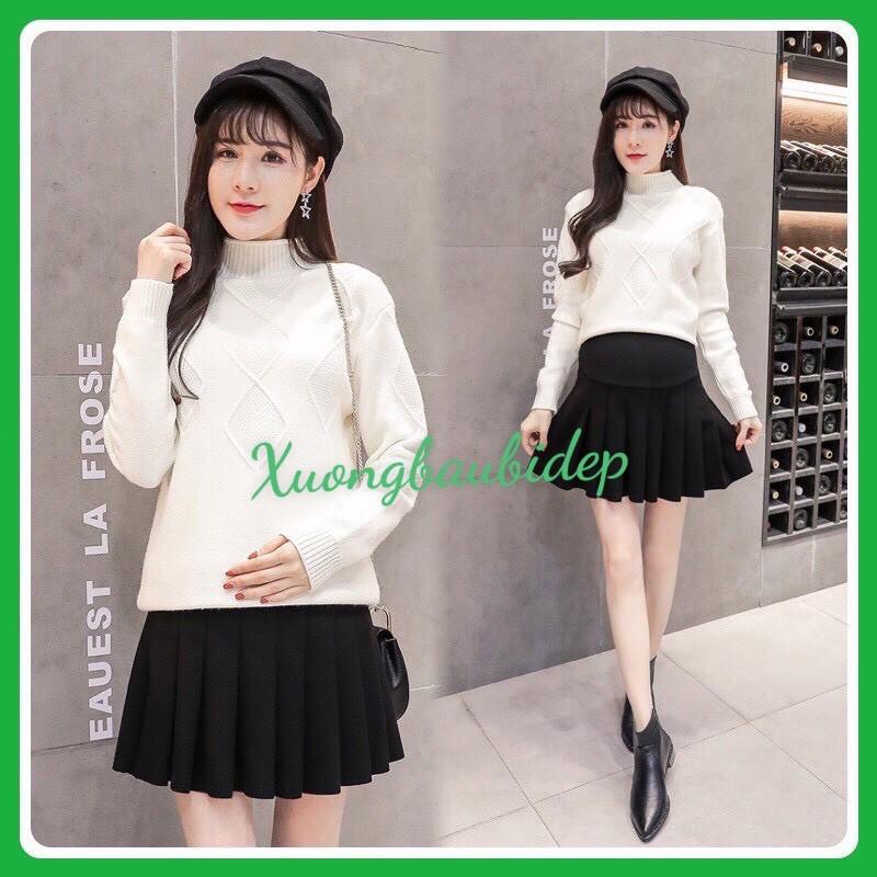 Chân váy bầu xếp ly Umi Hàn cao cấp CV06