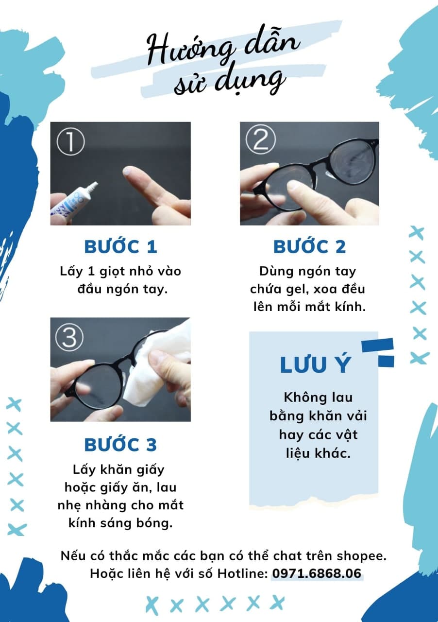 Gel lau kính chống bám hơi nước Anti Fog chống sương mù cho mắt kính cận kính lặn