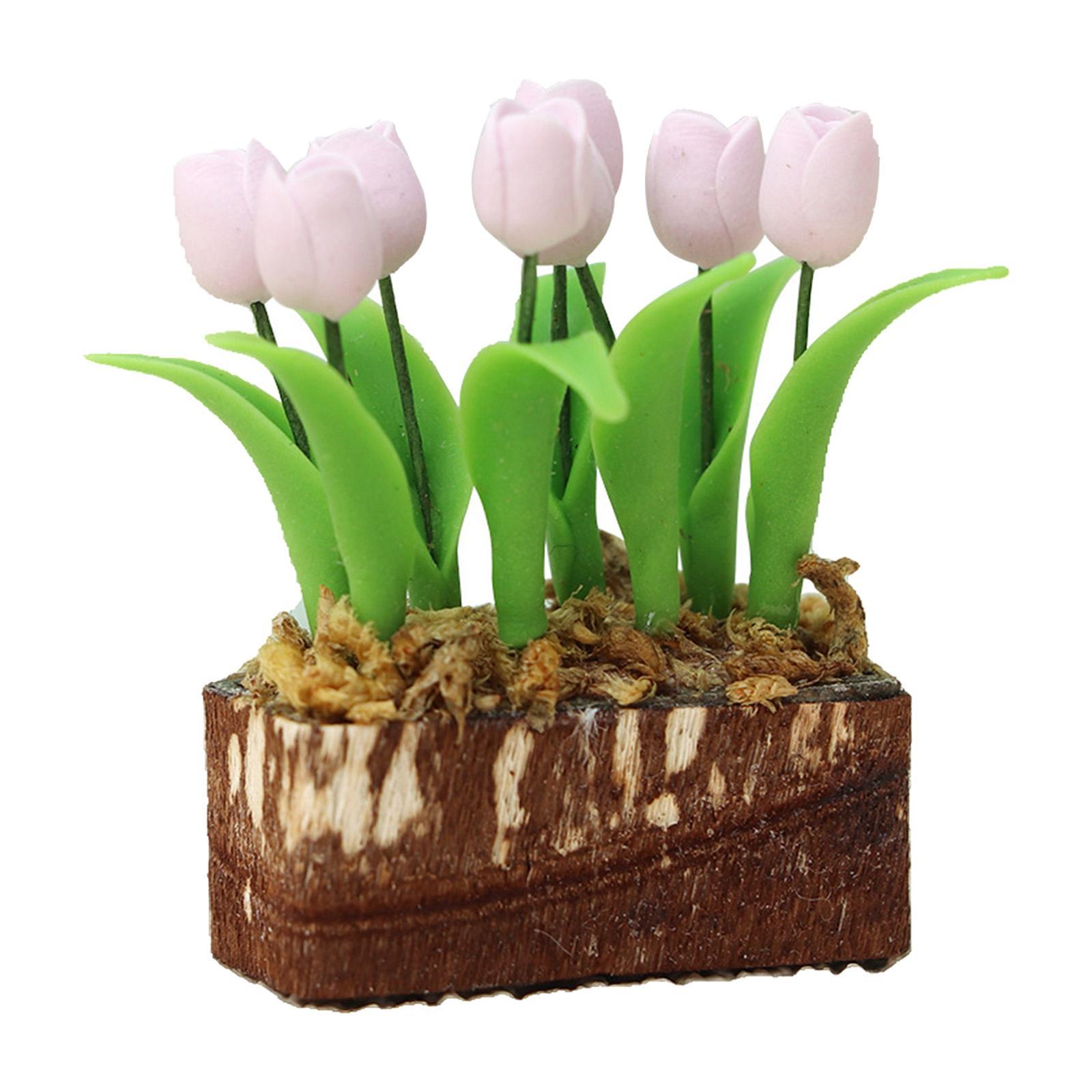 Miniature Dollhouse Flower DIY Accessories doll house for Garden Handcraft Balcony