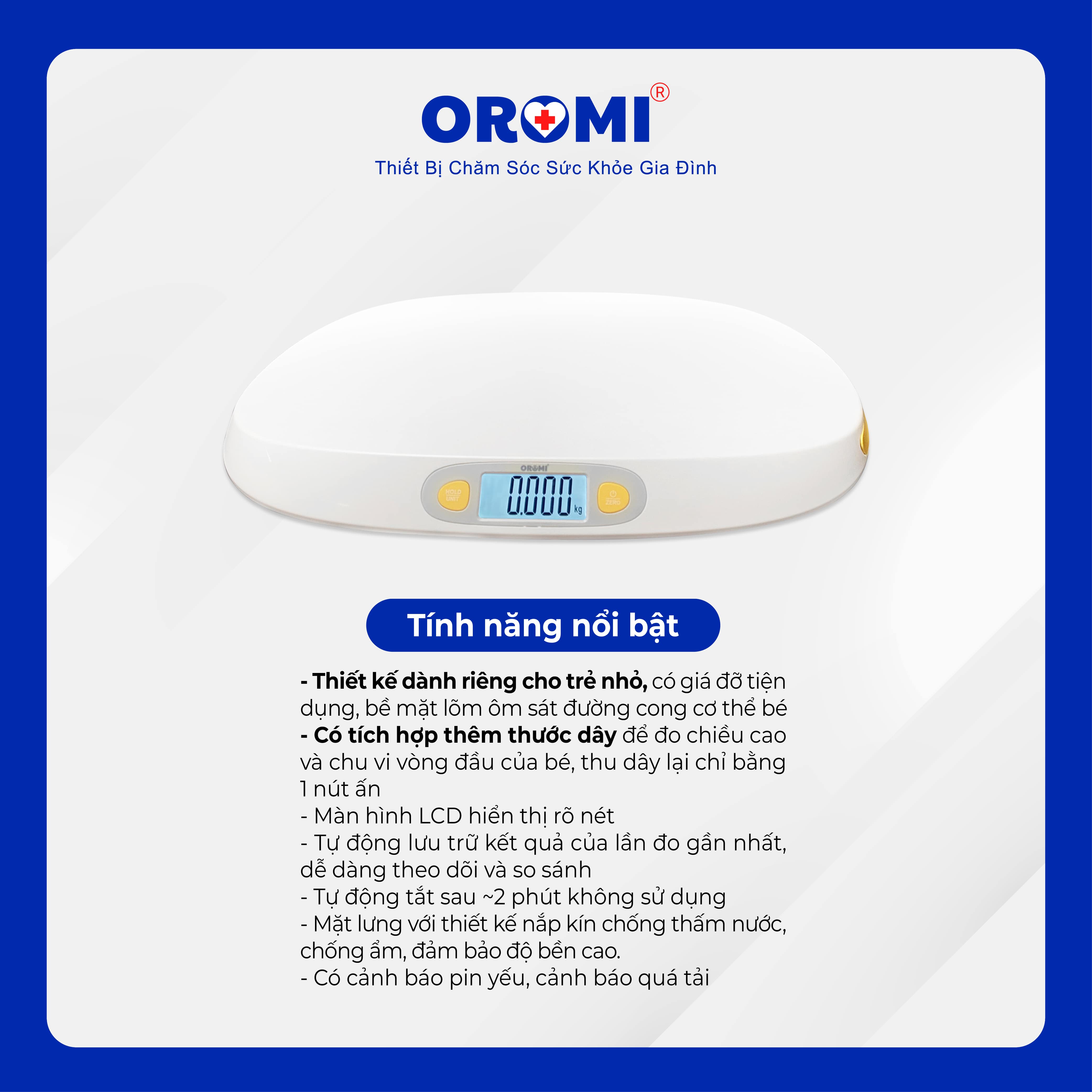 Cân Điện Tử Trẻ Em OROMI ER7230 - Cân Trẻ Sơ Sinh Kỹ Thuật Số