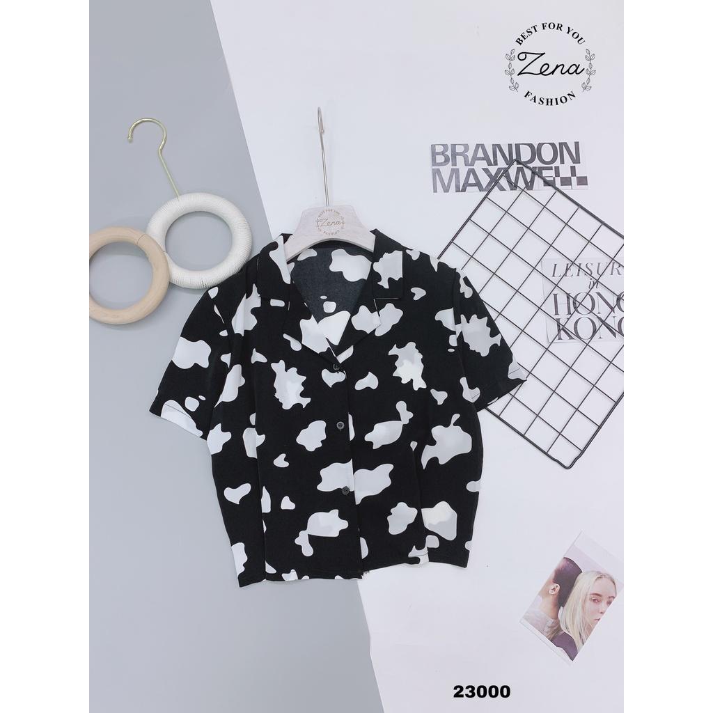 23000A23000-Sơ Mi croptop bò sữa