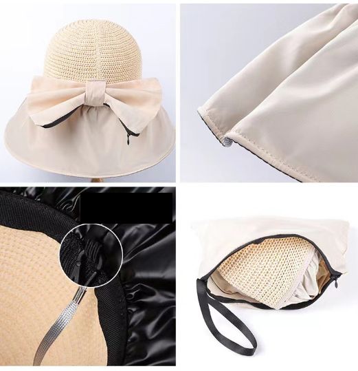 mũ rộng vành chống nắng chống tia UV cao cấp mới, nón nữ vành to gắn nơ thời trang