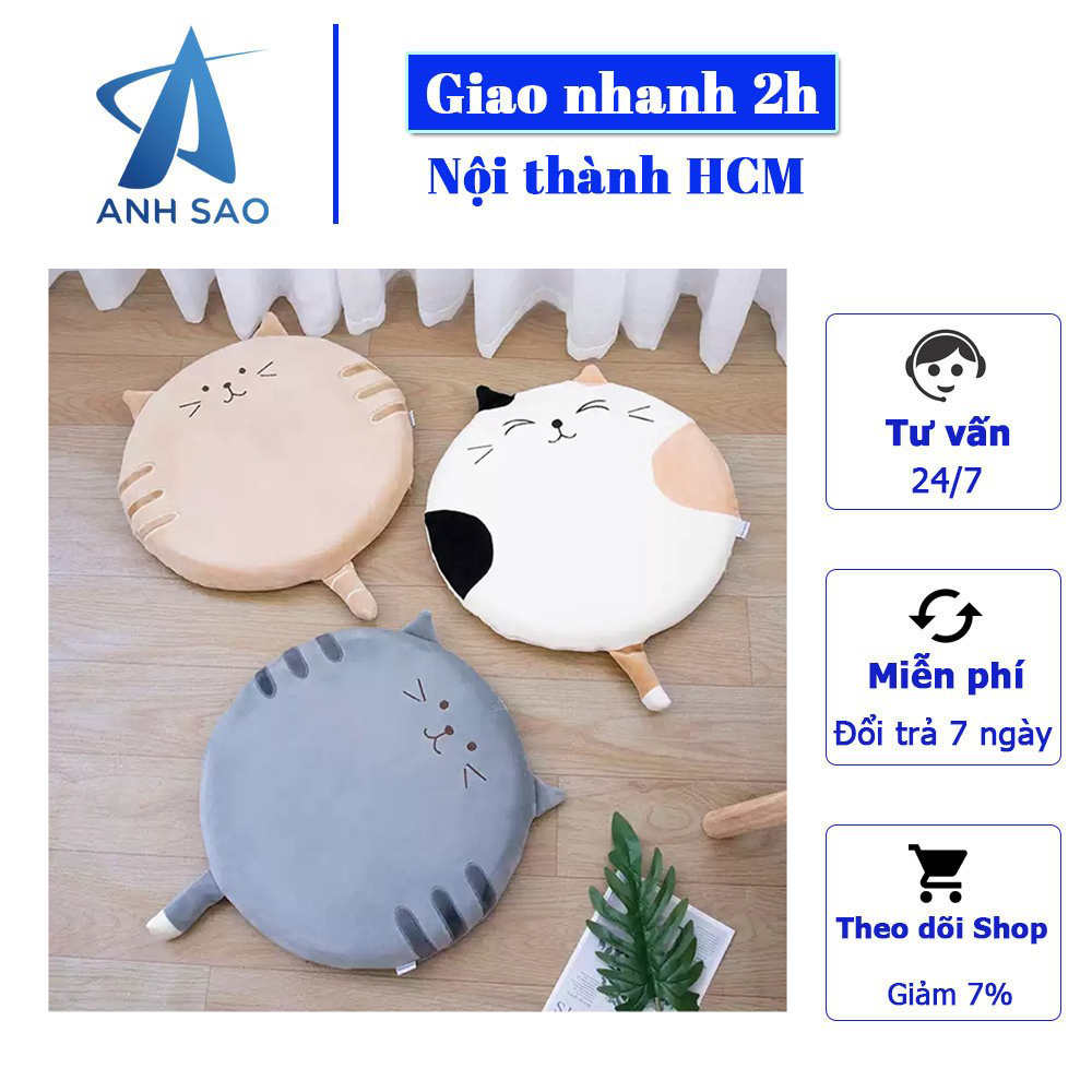 Đệm văn phòng ngồi bệt hình mèo cao cấp A phong cách Nhật Bản