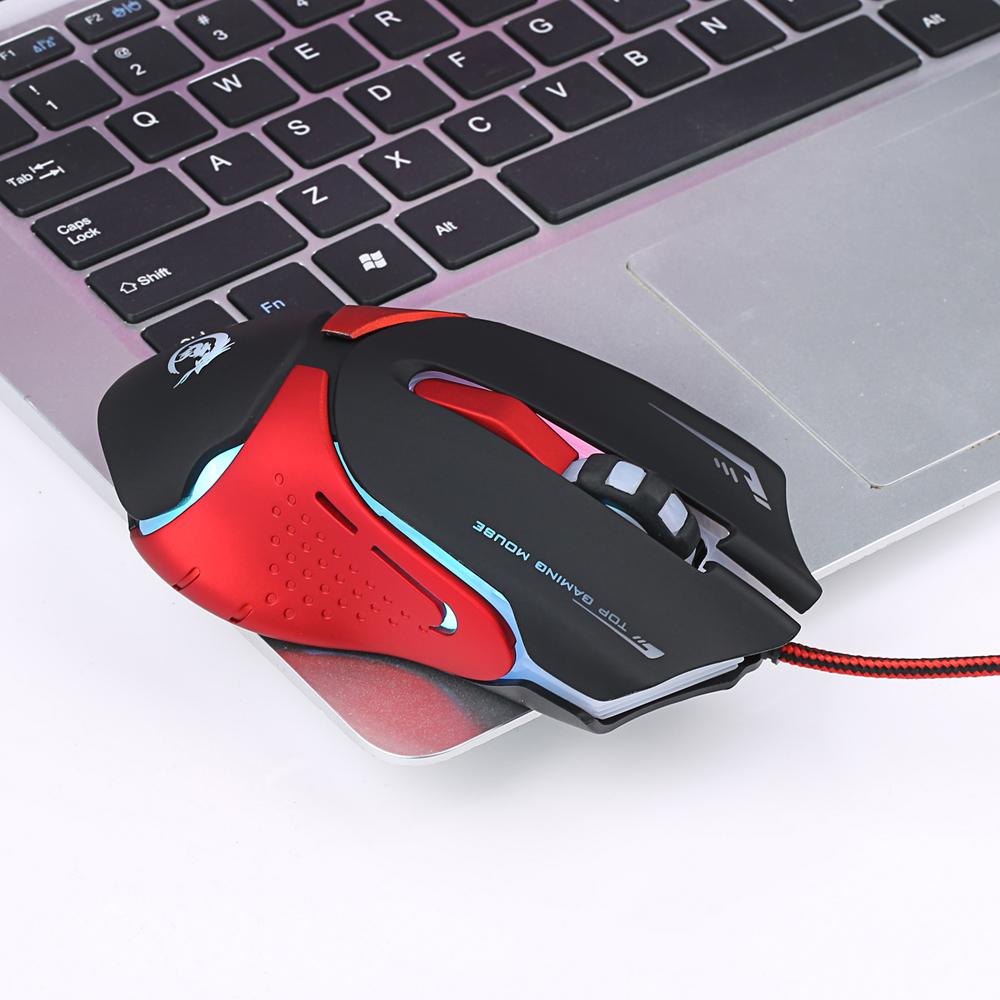 HXSJ Ergonomic Optical Professional Esport Gaming Mouse Mice Adjustable 3200 DPI Breathing LED Light 6 Buttons USB Wired