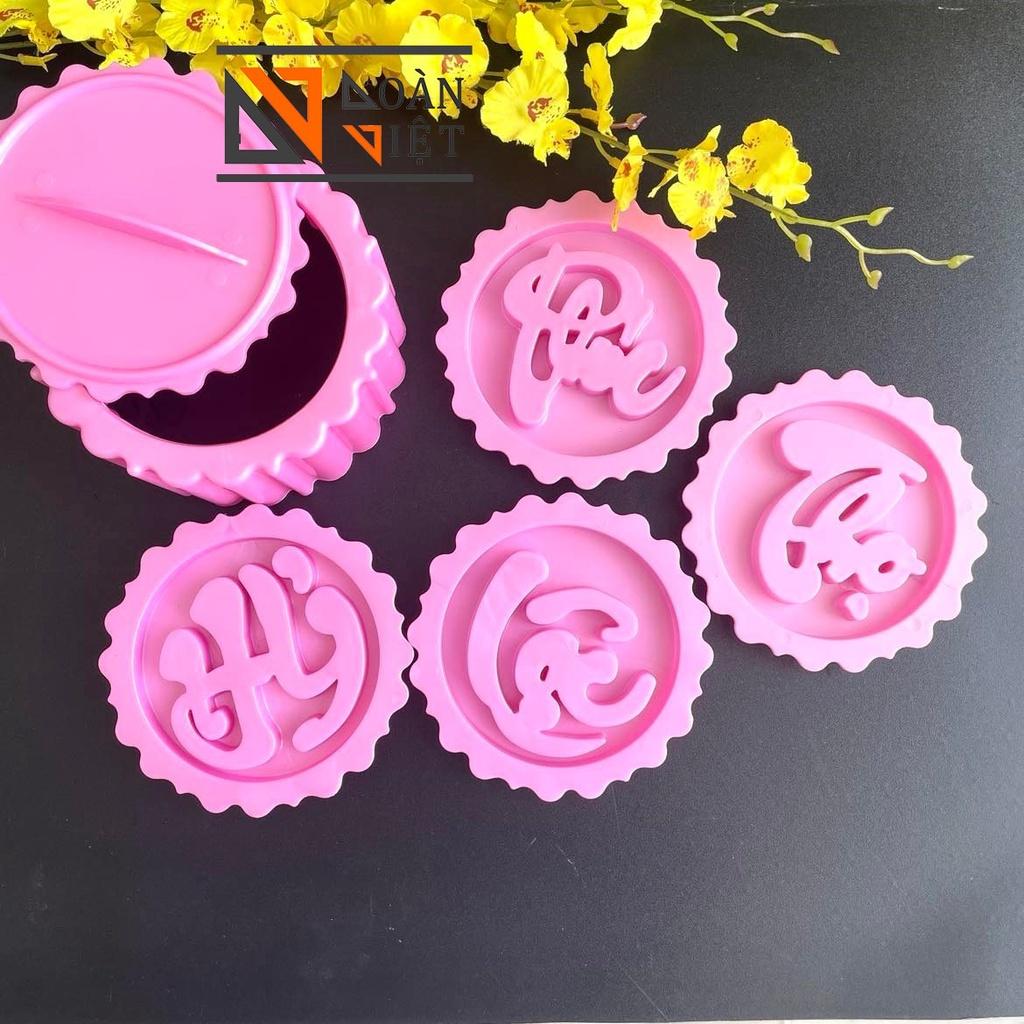 Khuôn TRÒN NHẤN XÔI sắc nét - Bộ 4 hình PHÚC LỘC THỌ 14cm - NHỰA VIỆT NAM, AN TOÀN CHO SỨC KHOẺ