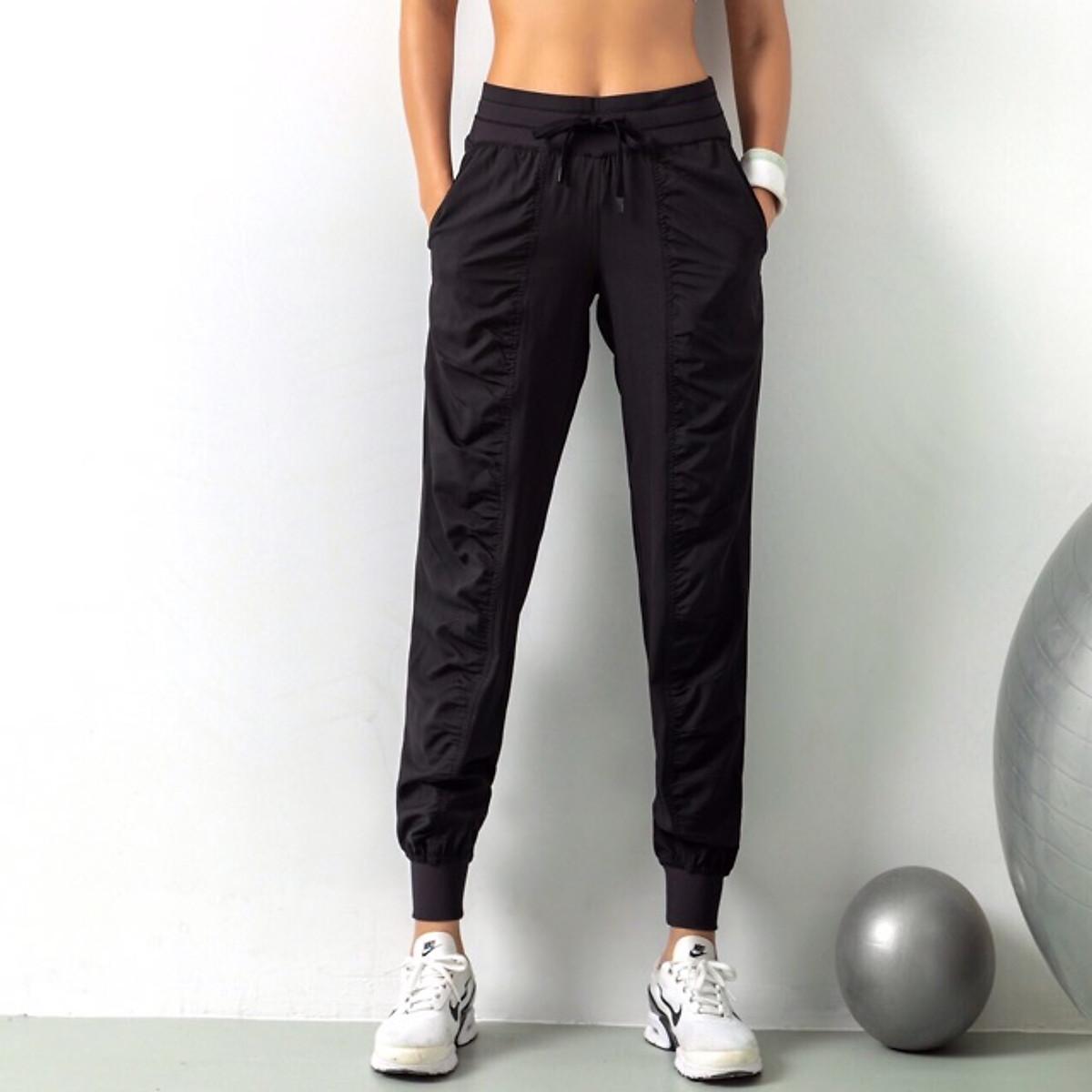QUẦN DÀI JOGGER SPORT DÙ NỮ TẬP GYM/YOGA/ĐI BỘ CHẤT VẢI DÙ CAO CẤP THẤM HÚT MỒ HÔI - Màu Hồng