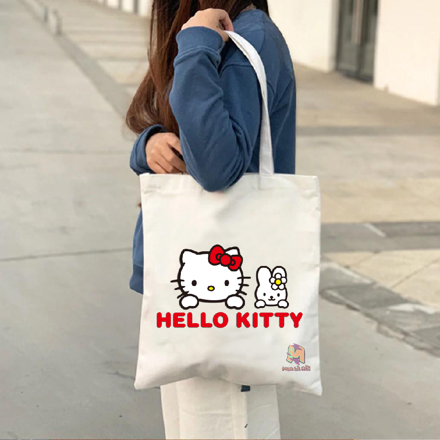 Túi Tote in hình chủ đề Hello Kitti