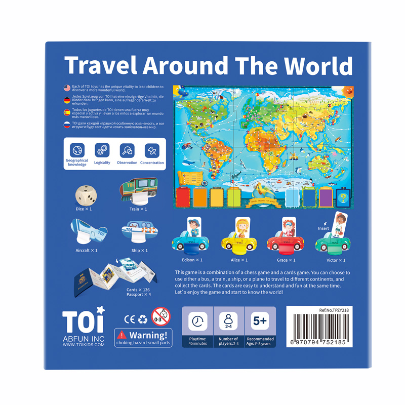 Trò chơi board game DU LỊCH VÒNG QUANH THẾ GIỚI chính hãng TOI Travel Around The World TPZY218