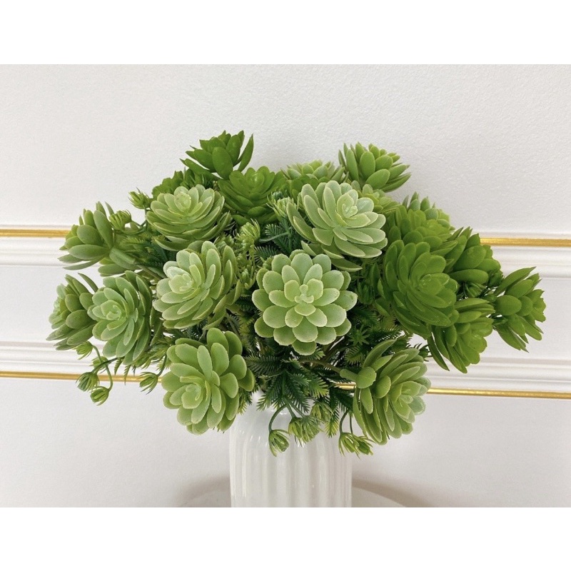 Cụm hoa sen đá giả, sen đá nhựa cắm điểm decor siêu đẹp