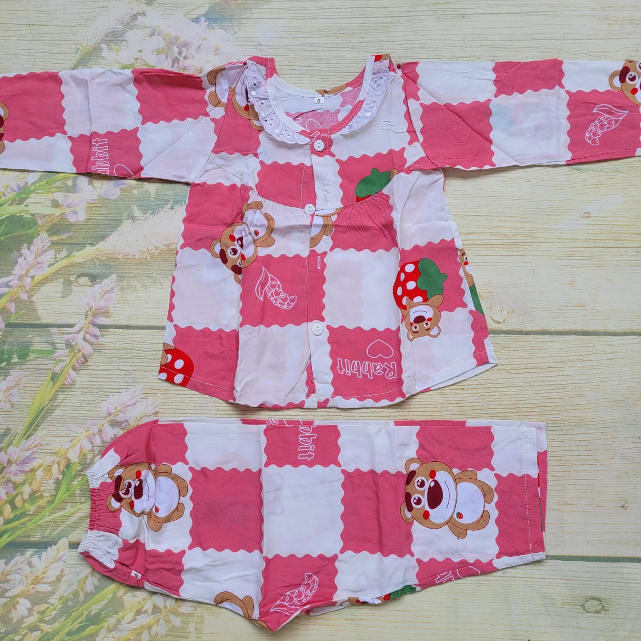 ĐỒ BỘ TÔN TAY DÀI BÉ GÁI SIZE 5