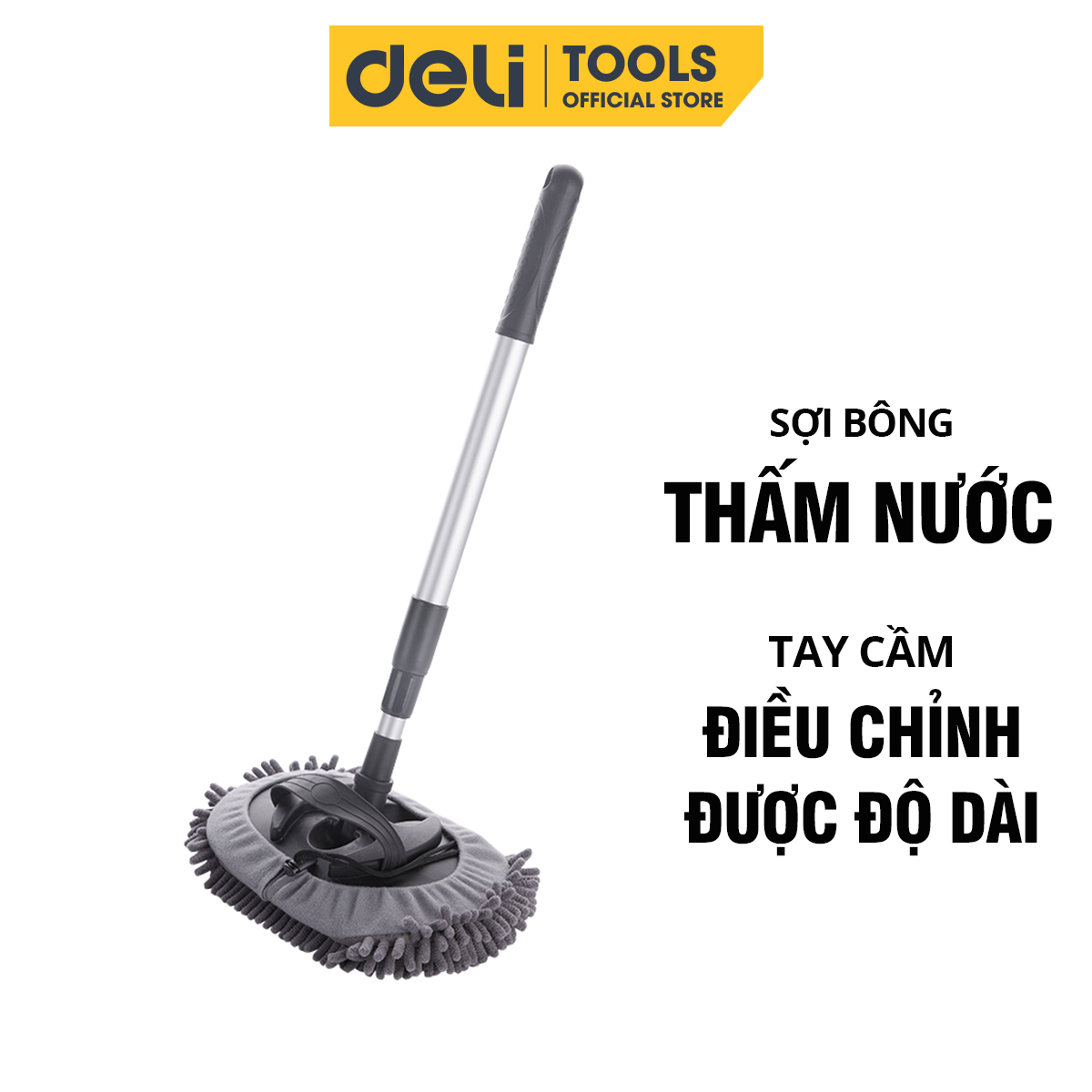 Cây Lau Bụi, Lau Nhà Deli, Có Thể Tháo Rời, Điều Chỉnh Độ Dài Tiện Dụng, Lau Xe, Lau Kính, Lau Sàn Đa Năng - DL8064