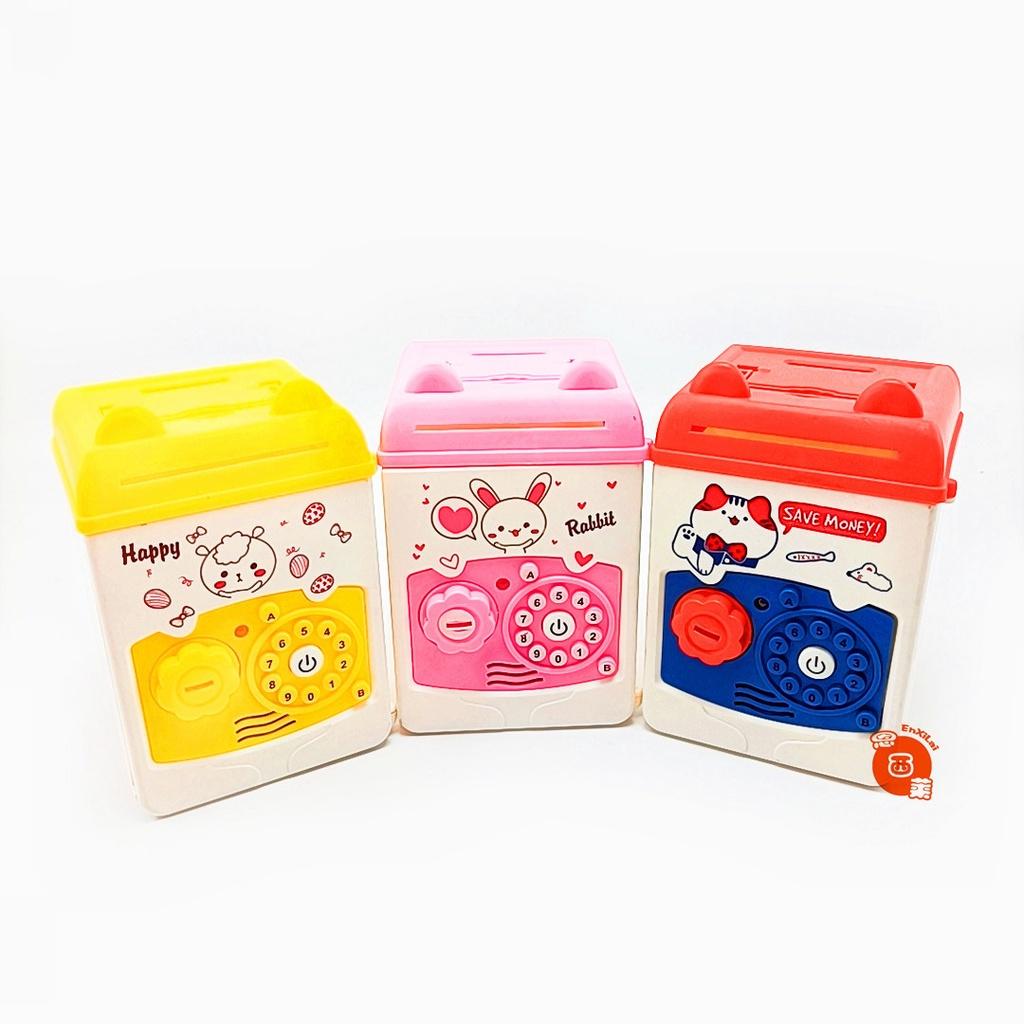 Đồ Chơi Hộp Két Sắt Mini Mở Khóa Đựng Tiền Có Nhạc Vui Nhộn Cho Bé .