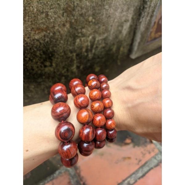 Vòng tay nam gỗ hạt tròn 12 ly 14 ly cẩm lai ngày mai tươi sáng