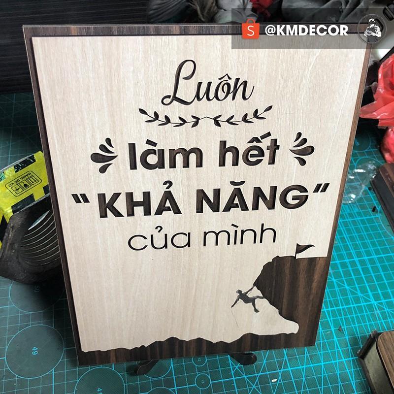 Tranh động lực gỗ TBIG - Luôn làm hết khả năng