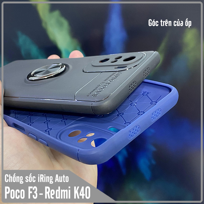 Ốp lưng cho Xiaomi Poco F3 - Redmi K40 chống sốc iRing Auto Focus - Hàng nhập khẩu