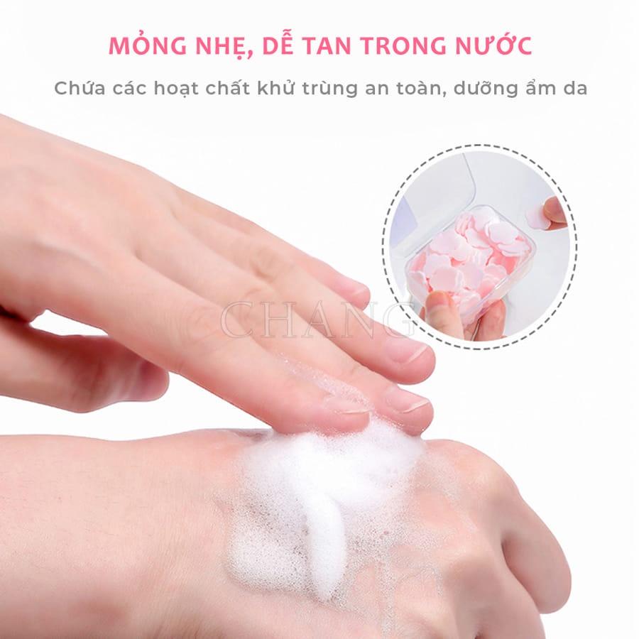 Xà Bông Rửa Tay Hình Bông Hoa, Xà Phòng Giấy Bỏ Túi Đi Du Lịch Đi Ra Ngoài Tiện Lợi