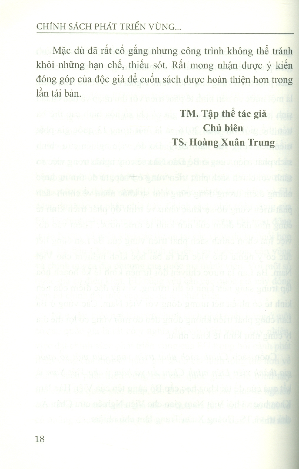 Chính Sách Phát Triển Vùng Của Một Số Quốc Gia Thành Viên Liên Minh Châu Âu Và Hàm Ý Cho Việt Nam (Sách chuyên khảo)  - Viện Hàn lâm Khoa học Xã hội Việt Nam - Viện Nghiên cứu Châu Âu; TS. Hoàng Xuân Trung chủ biên