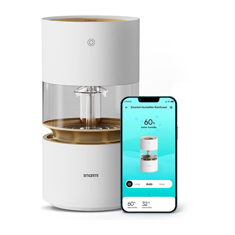 Máy tạo độ ẩm thông minh Xiaomi Smartmi Rainforest- không phun sương tạo hiệu ứng hạt mưa-bản quốc tế- Hàng chính hãng