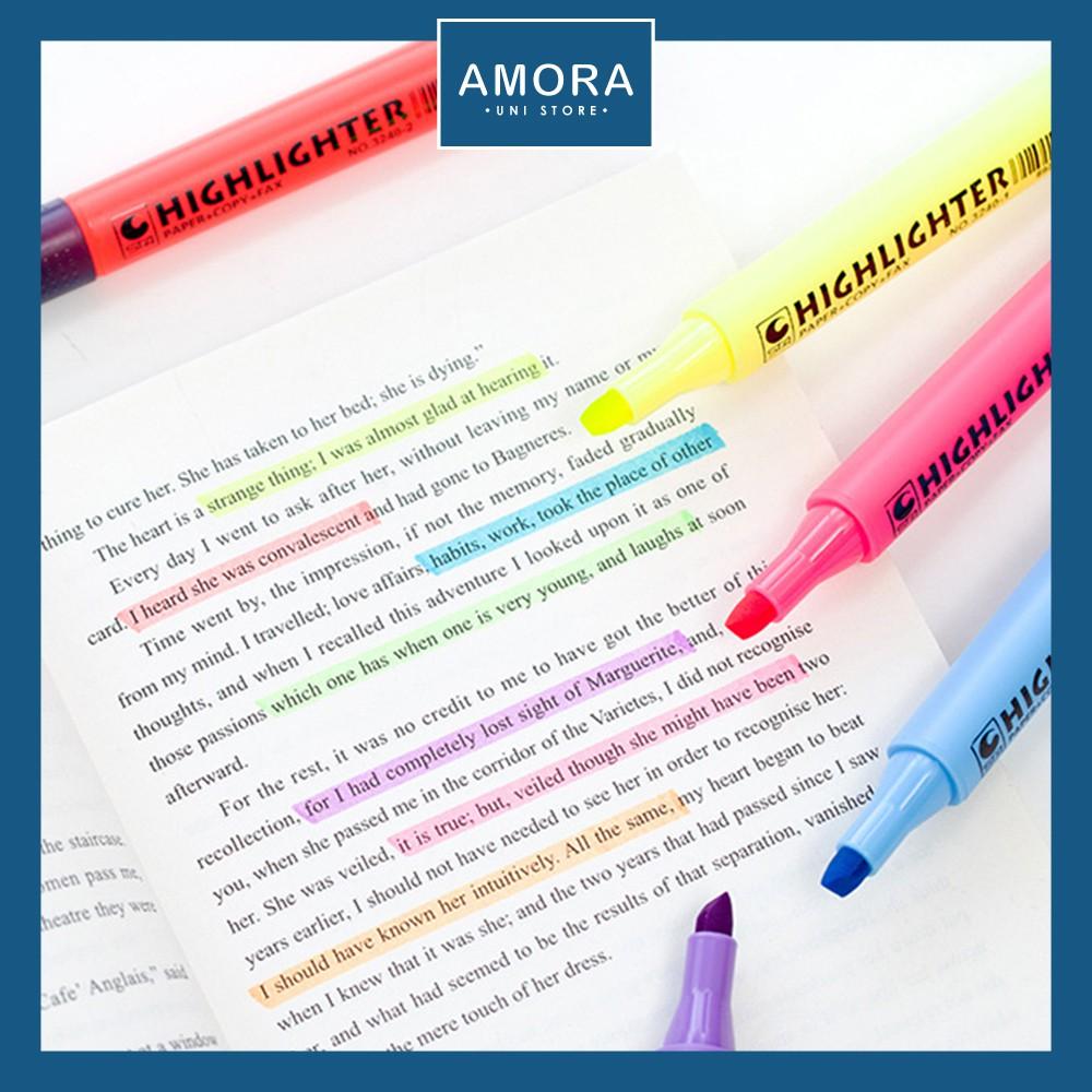 Bút highlight, bút đánh dấu, bút dạ quang Highlighter STA - mực cao cấp, nhiều màu - Amora UNI