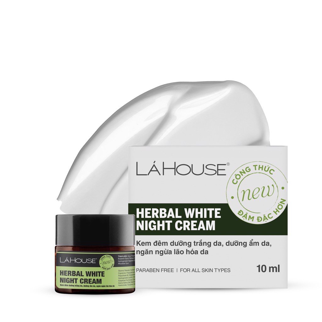 Kem đêm dưỡng trắng da Lá House Herbal White Night Cream 10ml/30ml