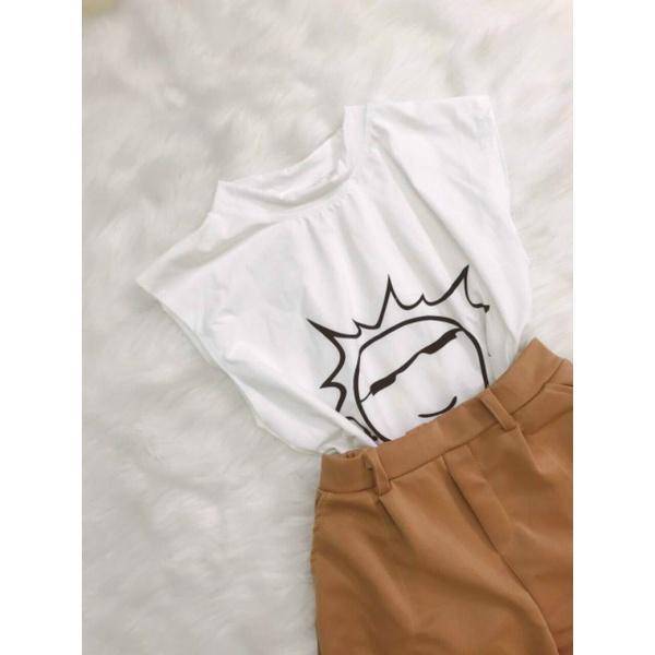 Set đùi gấp lai phối áo mặt trời cute