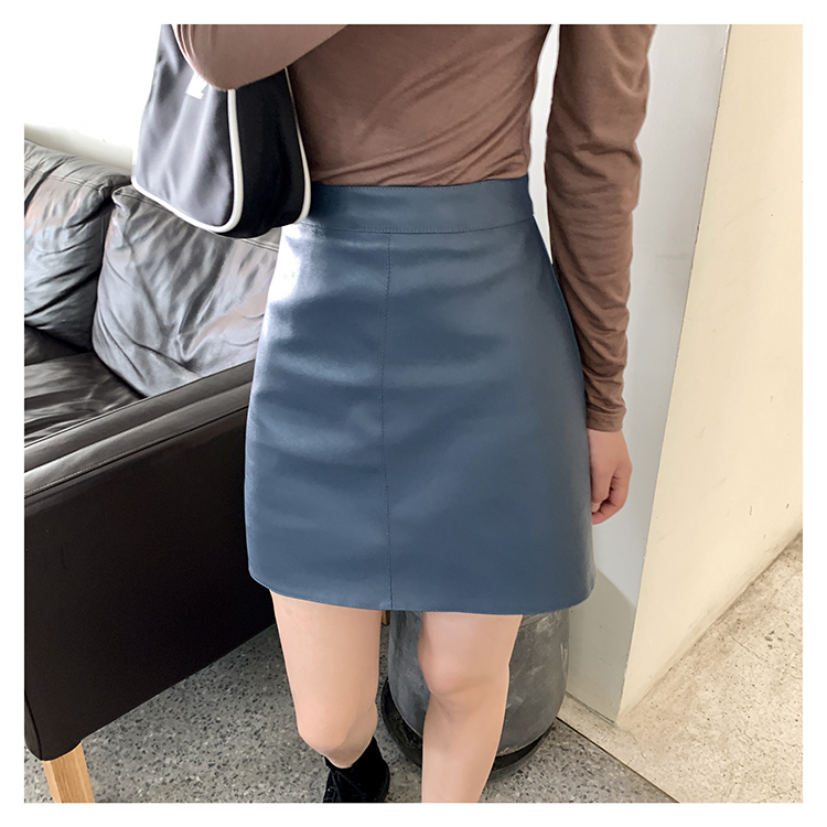 Chân váy ngắn bigsize nữ dáng chữ A chất da quảng châu cao cấp Chân váy da nữ lưng cao có quần trong form dáng hàn quốc