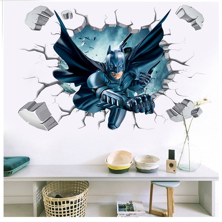 Decal dán tường 3D Người dơi - decal batman